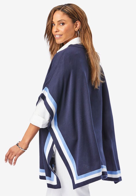 Colorblock Poncho, , alternate image number null