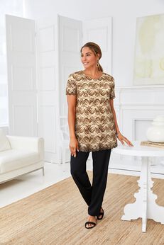 Plus Size Brown Tunic Tops