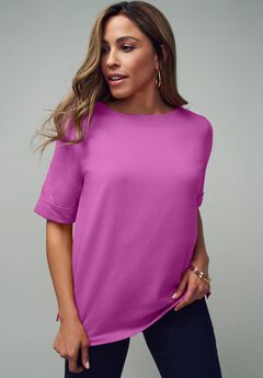 Stretch Cotton Cuff Tee
