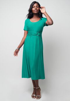 Buckle Midi Dress