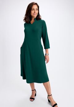 V-Neck Midi Dress