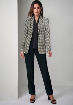 2-Piece Stretch Crepe Single-Breasted Pantsuit