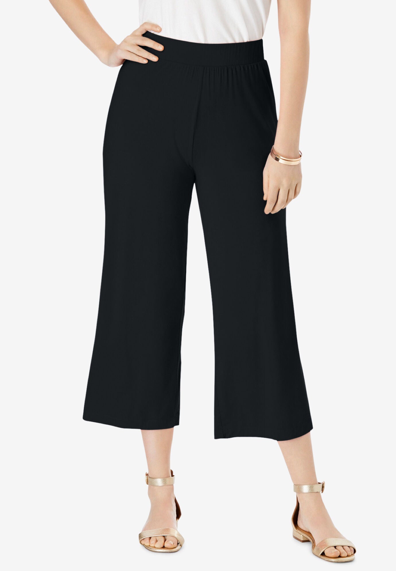 Wide leg knit crop pants sale