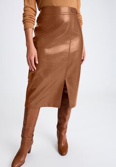 Faux Croc Wrap Skirt