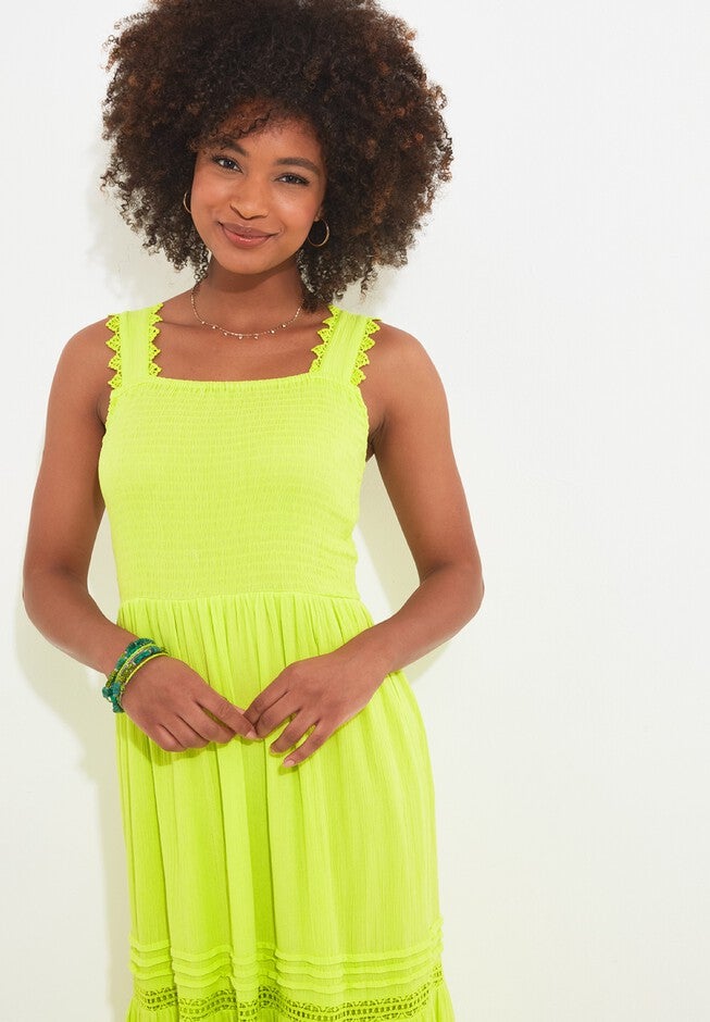 Square Neck Crinkle Maxi Dress, LIME, on-hover image number null