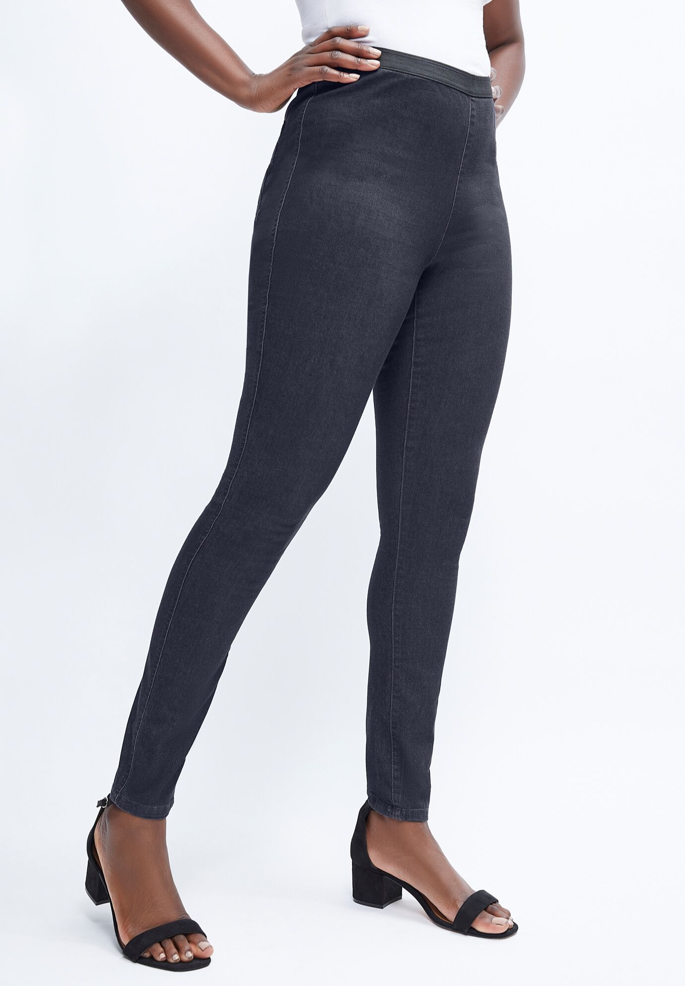 Woman within jeggings top