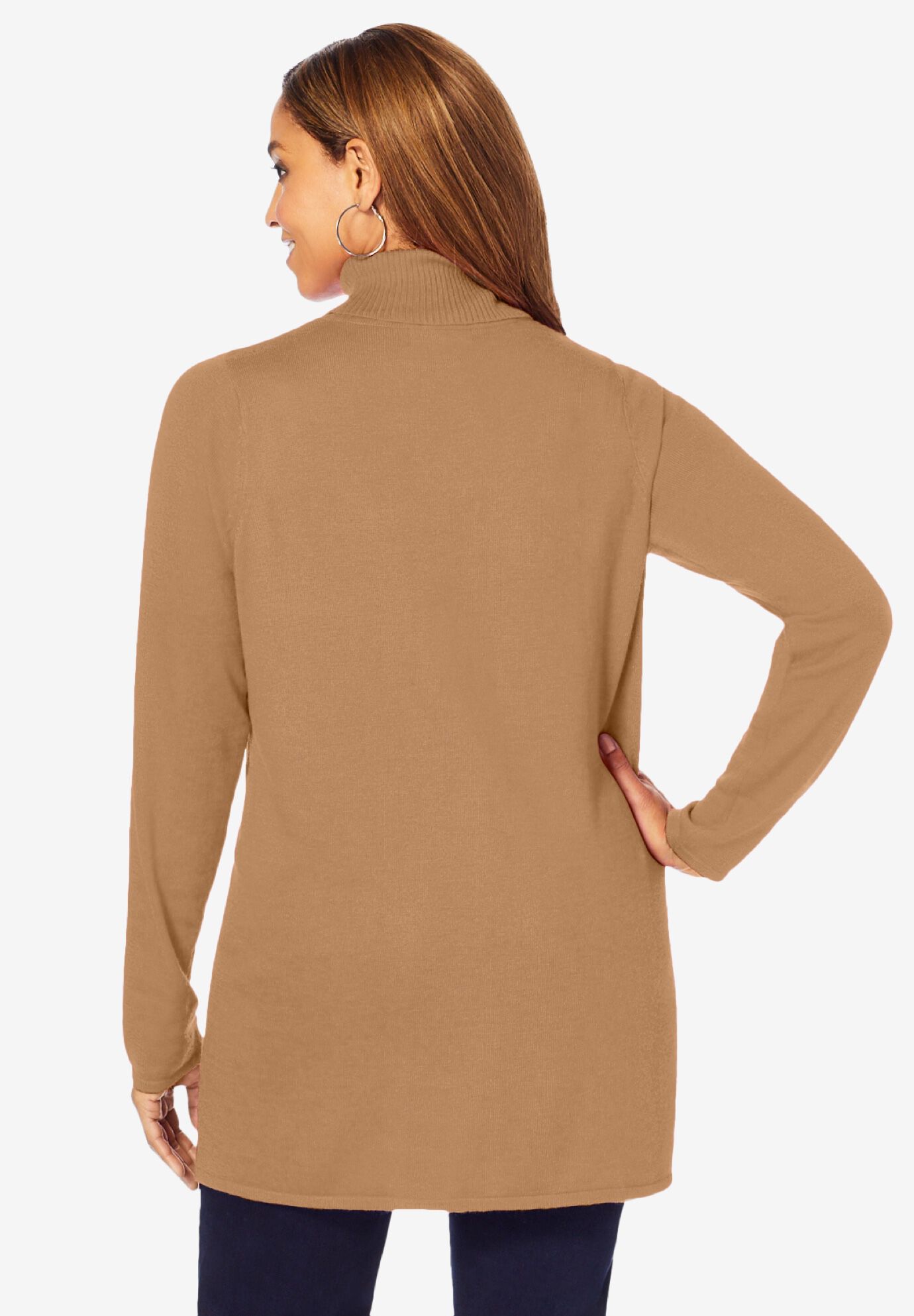 Carefree Cashmere Turtleneck, BROWN MAPLE, on-hover image number 1