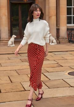 Ruffle Hem Wrap Skirt