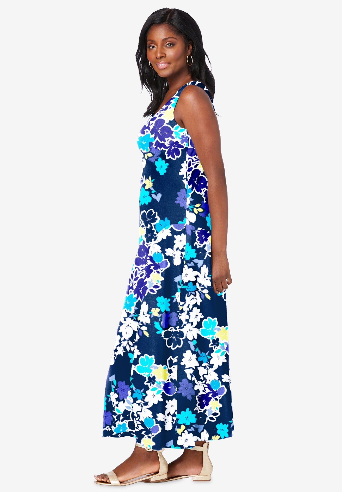 Stretch Cotton Tank Maxi Dress