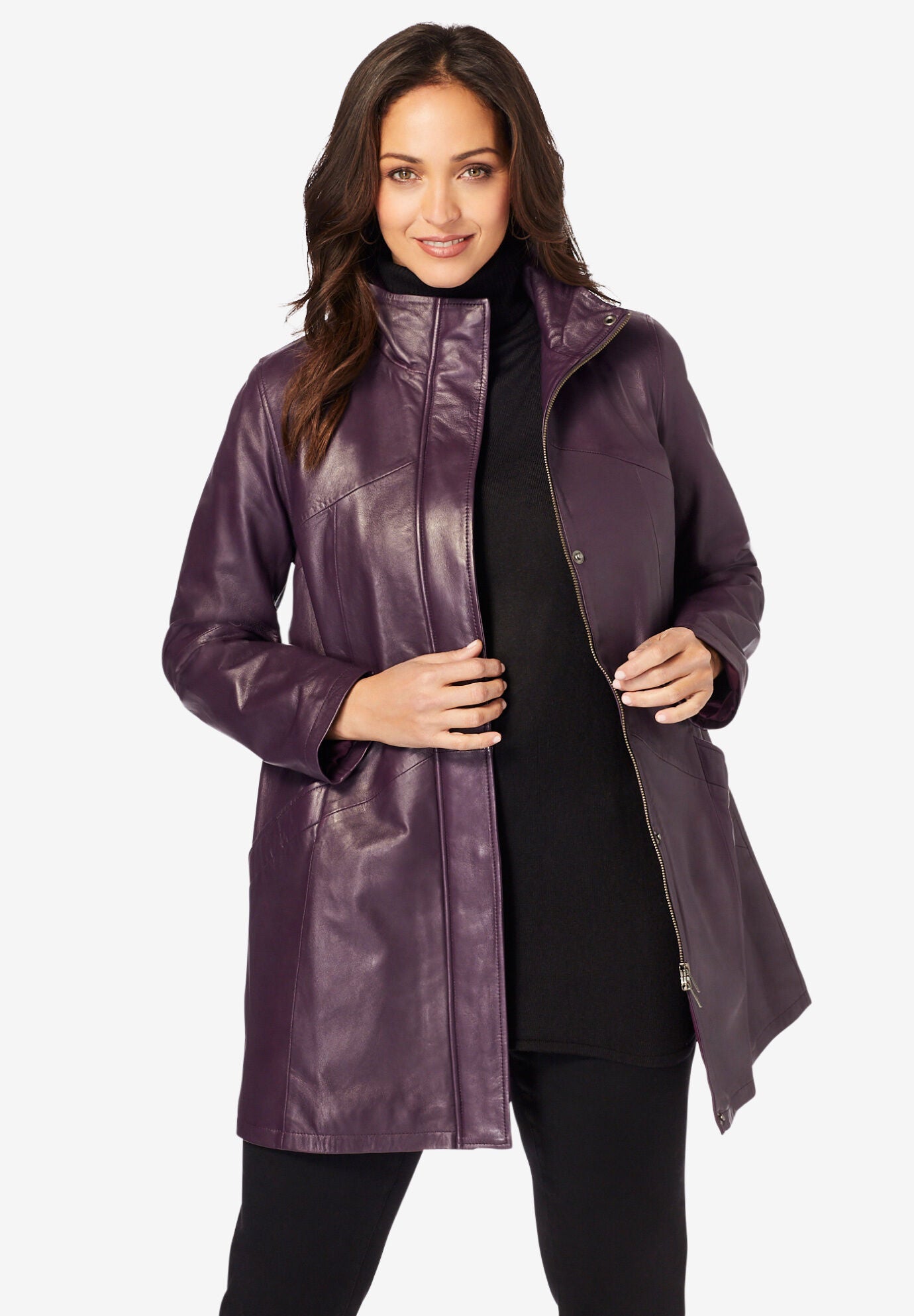 Leather jacket plus size clearance Clearance