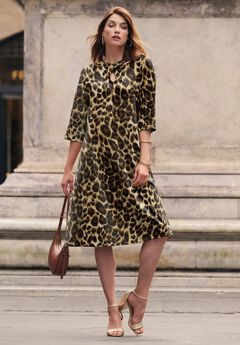 Stretch Cotton Keyhole T-Shirt Dress