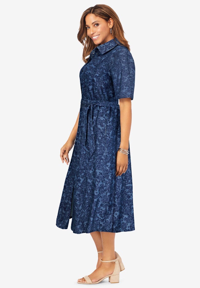 Soft Denim Shirtdress, , alternate image number 2