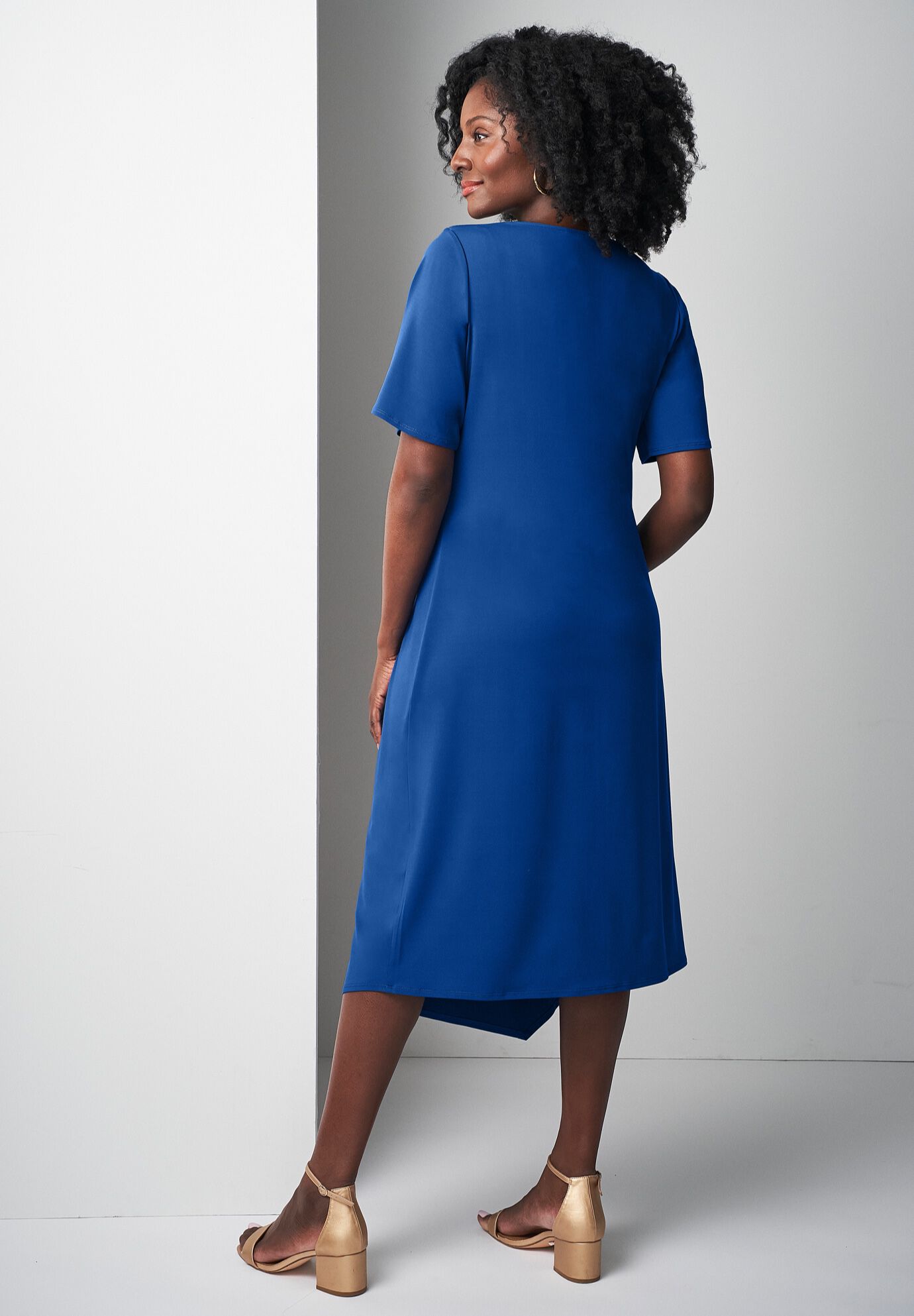 Flutter Sleeve Midi Dress, DARK SAPPHIRE, on-hover image number 1