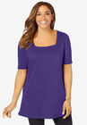 Square-Neck Tunic, MIDNIGHT VIOLET, hi-res image number null