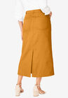 Classic Cotton Denim Midi Skirt, , on-hover image number null