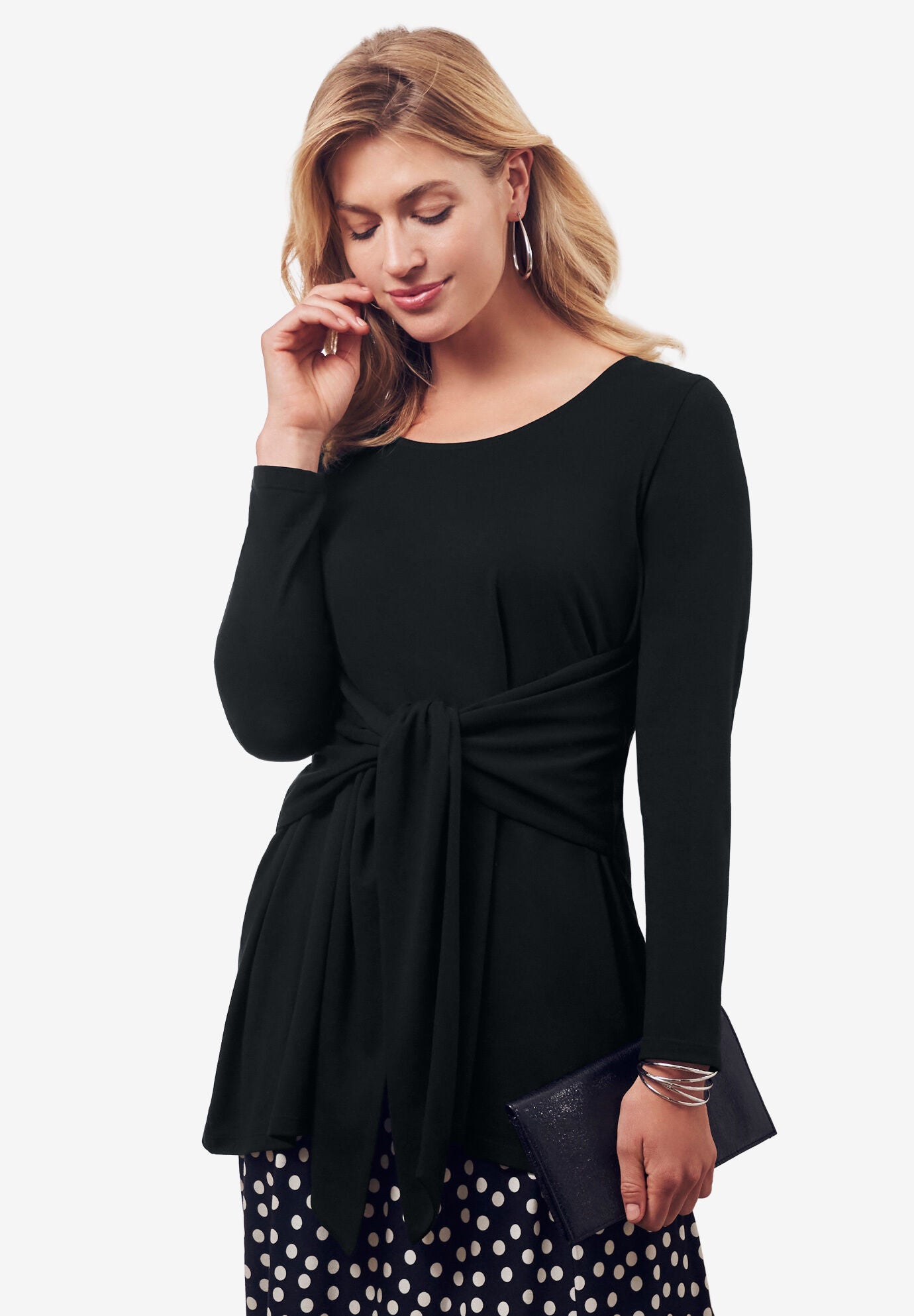 Wrap Tunic, BLACK, hi-res image number 0