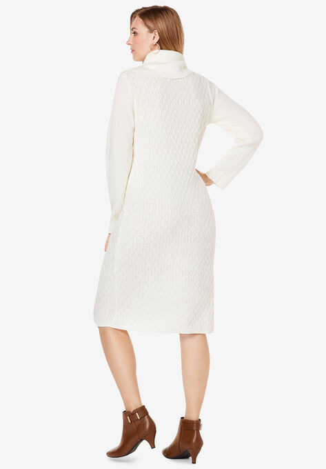 Textured Cowlneck Sweater Dress, , on-hover image number null