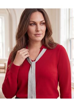 Pullover Tie-Collar Sweater