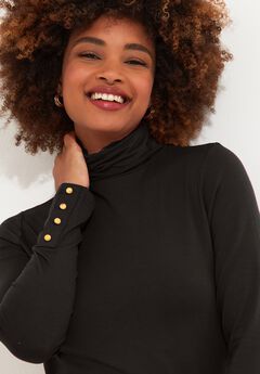 Stretch Knit Turtleneck Tee