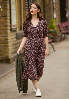 Puff Sleeve Midi Dress