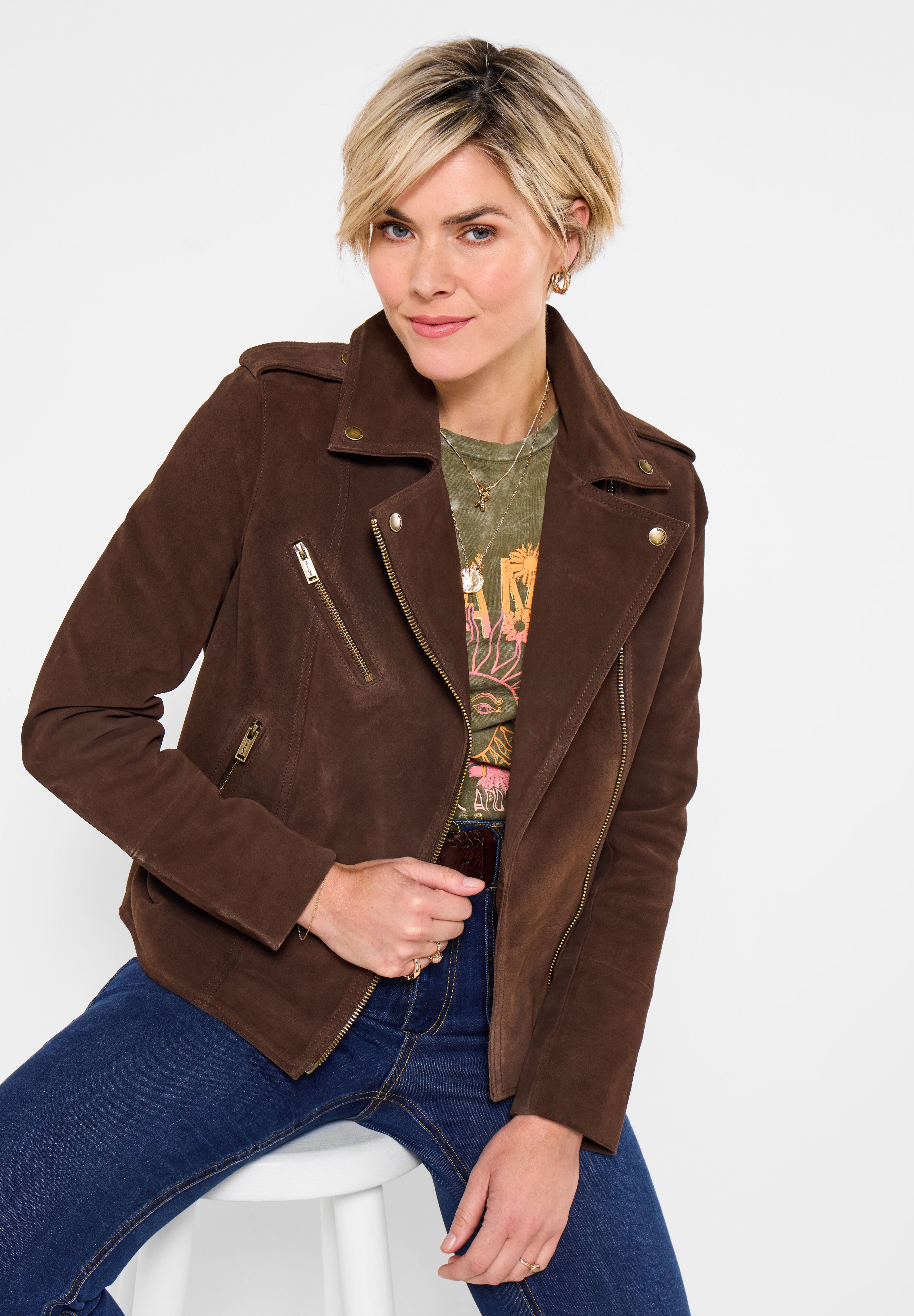 Suede Moto Jacket