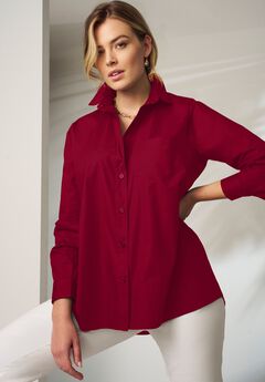 Stretch Cotton Oversized Poplin Shirt