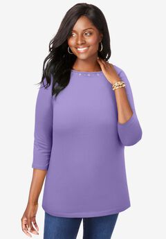 Stretch Cotton Boatneck Tunic
