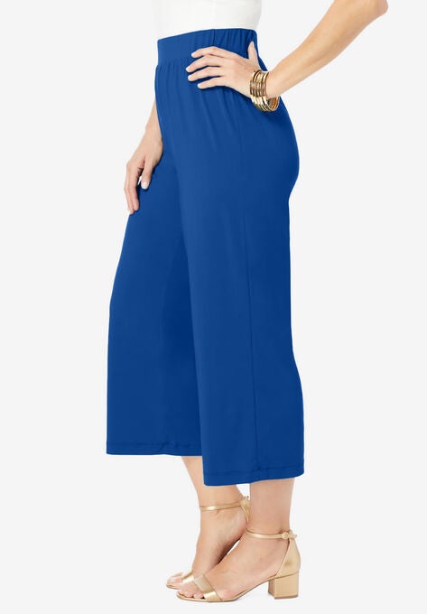 Knit Wide-Leg Crop Pant, , alternate image number null
