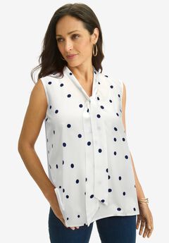 Uptown Sleeveless Tie-Neck Blouse