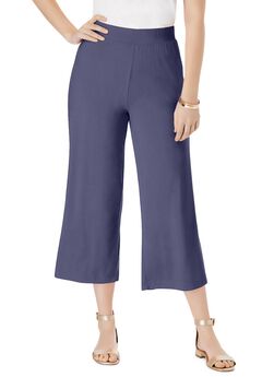 Everyday Stretch Knit Wide Leg Crop Pant
