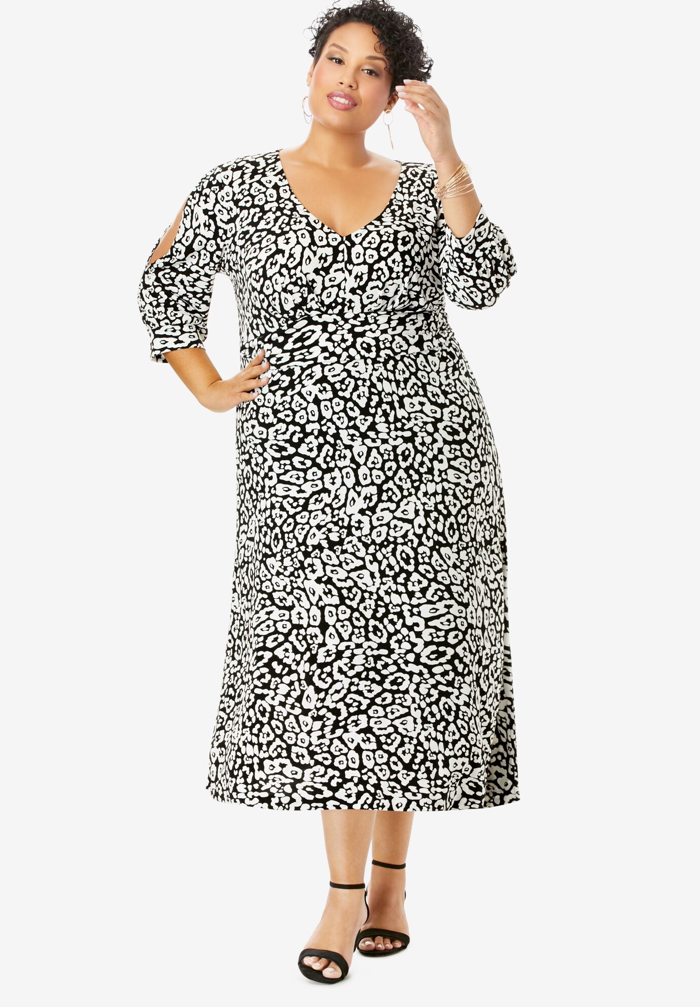midi dress with slits on both sides