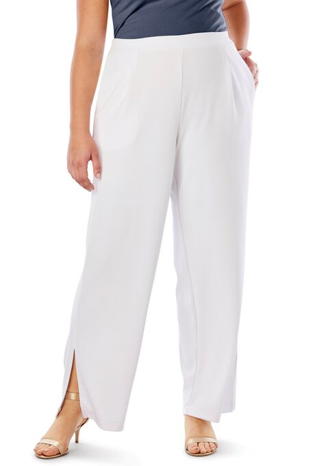 Knit Crepe Side Slit Pant Woman Within