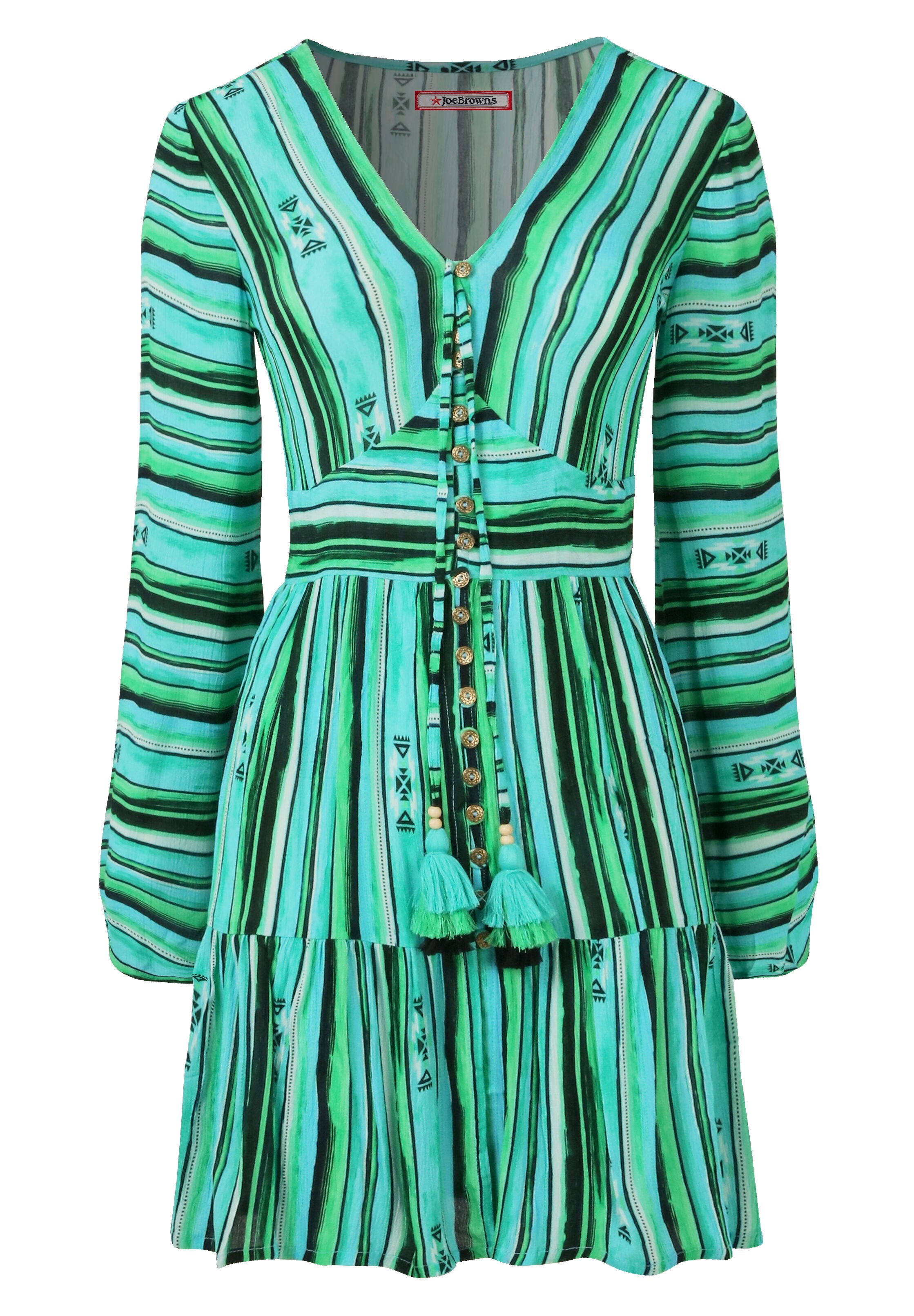 Boho Slit Front Tunic, GEO STRIPES, alternate image number 4