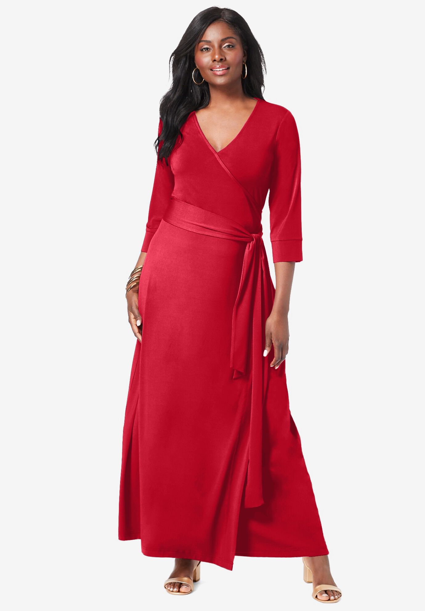 Faux wrap maxi dress shop