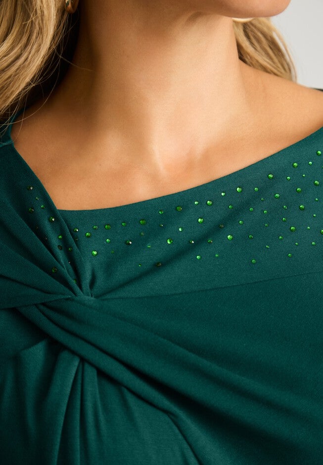 Twist-Front Trapeze Tunic, , alternate image number null