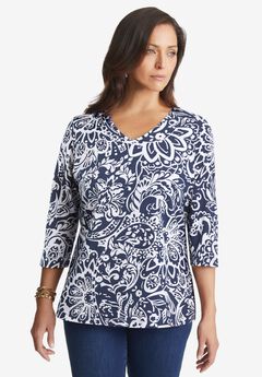 Plus Size 3/4 Sleeves Shirts