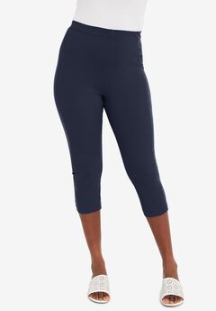 Plus Size Navy Crop Pants