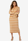 Two Piece Sweater Dress Set, SOFT CAMEL DOUBLE STRIPE, hi-res image number null