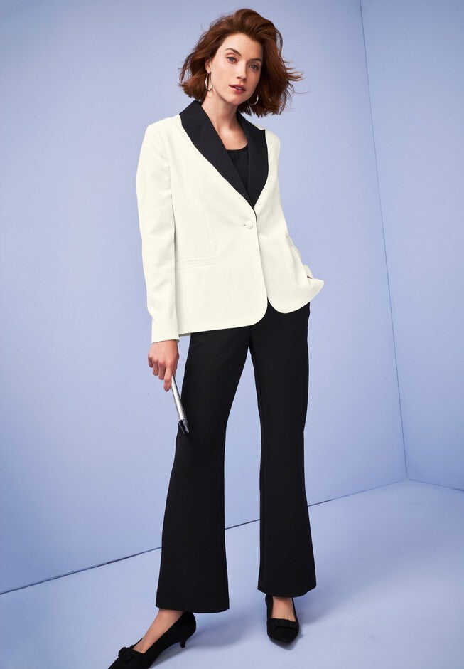 Contrast Collared Blazer, , alternate image number 4