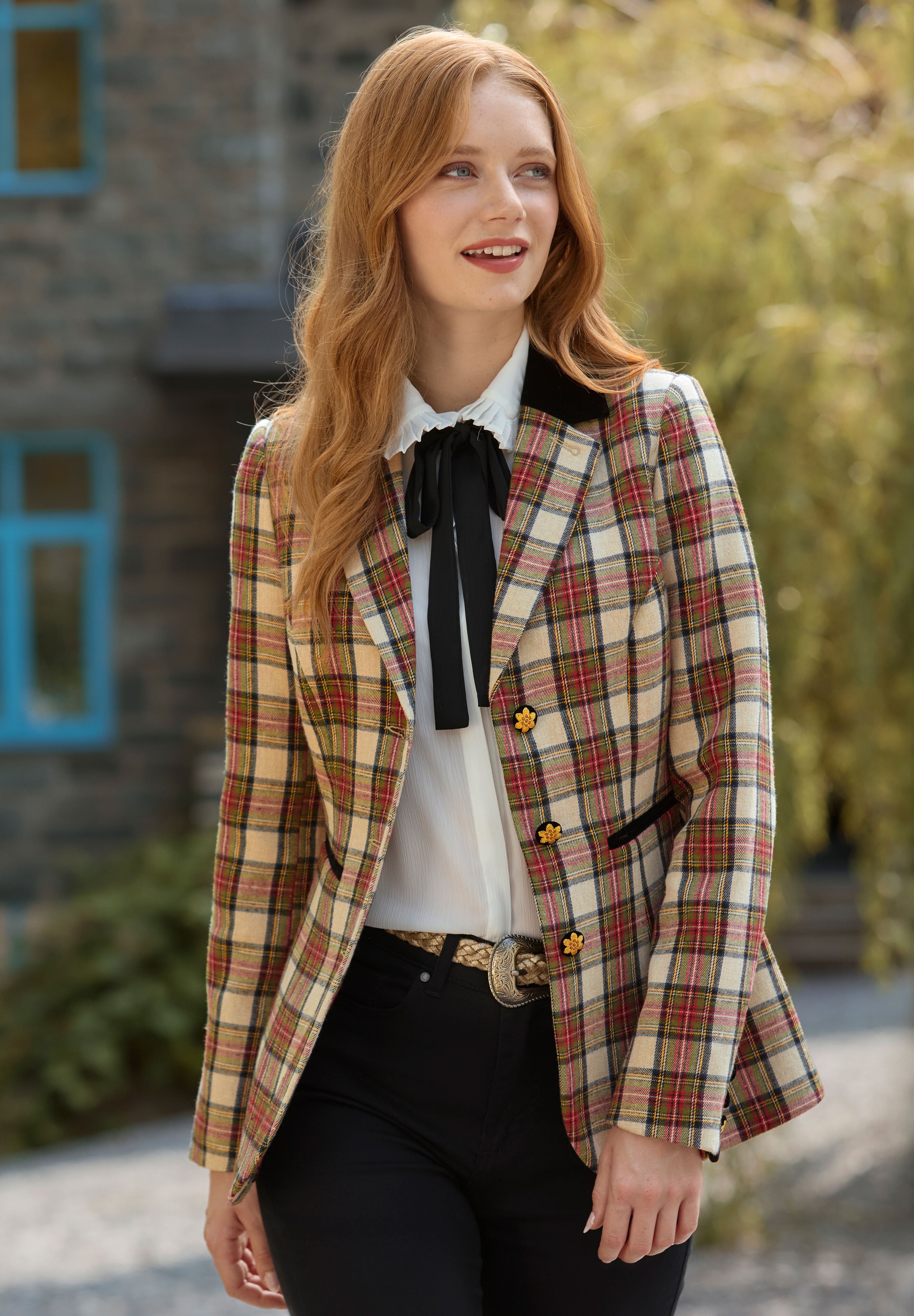 Holiday Plaid Blazer, RED CHECK PLAID, alternate image number 6