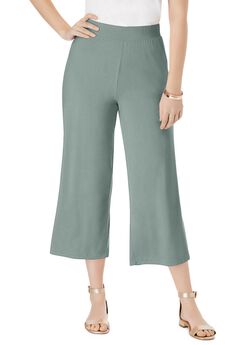 Everyday Stretch Knit Wide Leg Crop Pant