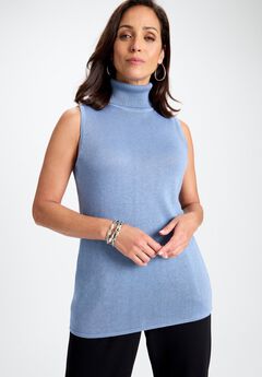 Carefree Cashmere Sleeveless Turtleneck Shell