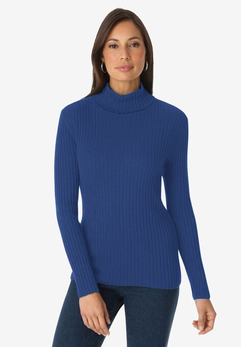 Ribbed Cotton Turtleneck, TWILIGHT BLUE, hi-res image number null