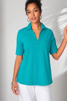 Stretch Cotton Polo Tee