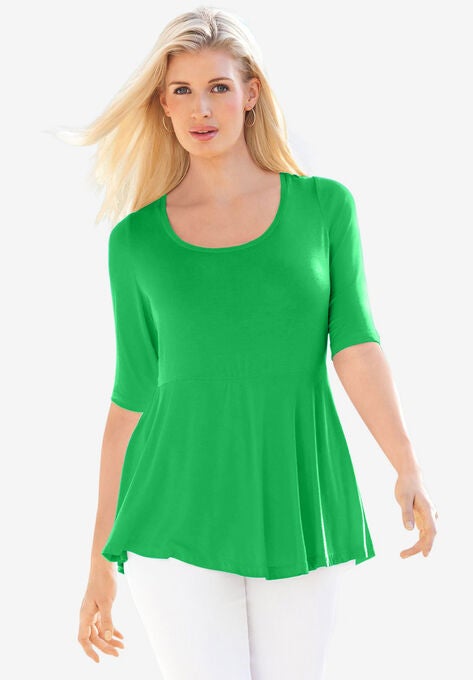 Peplum Tunic, VIVID GREEN, hi-res image number null