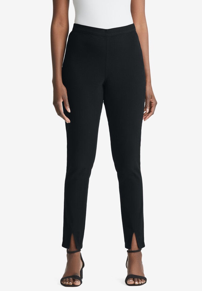 Ankle Slit Jegging, BLACK, hi-res image number null