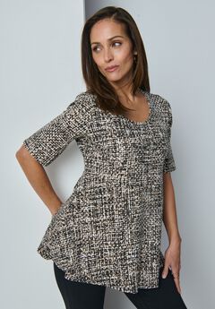 Stretch Cotton Peplum Tunic