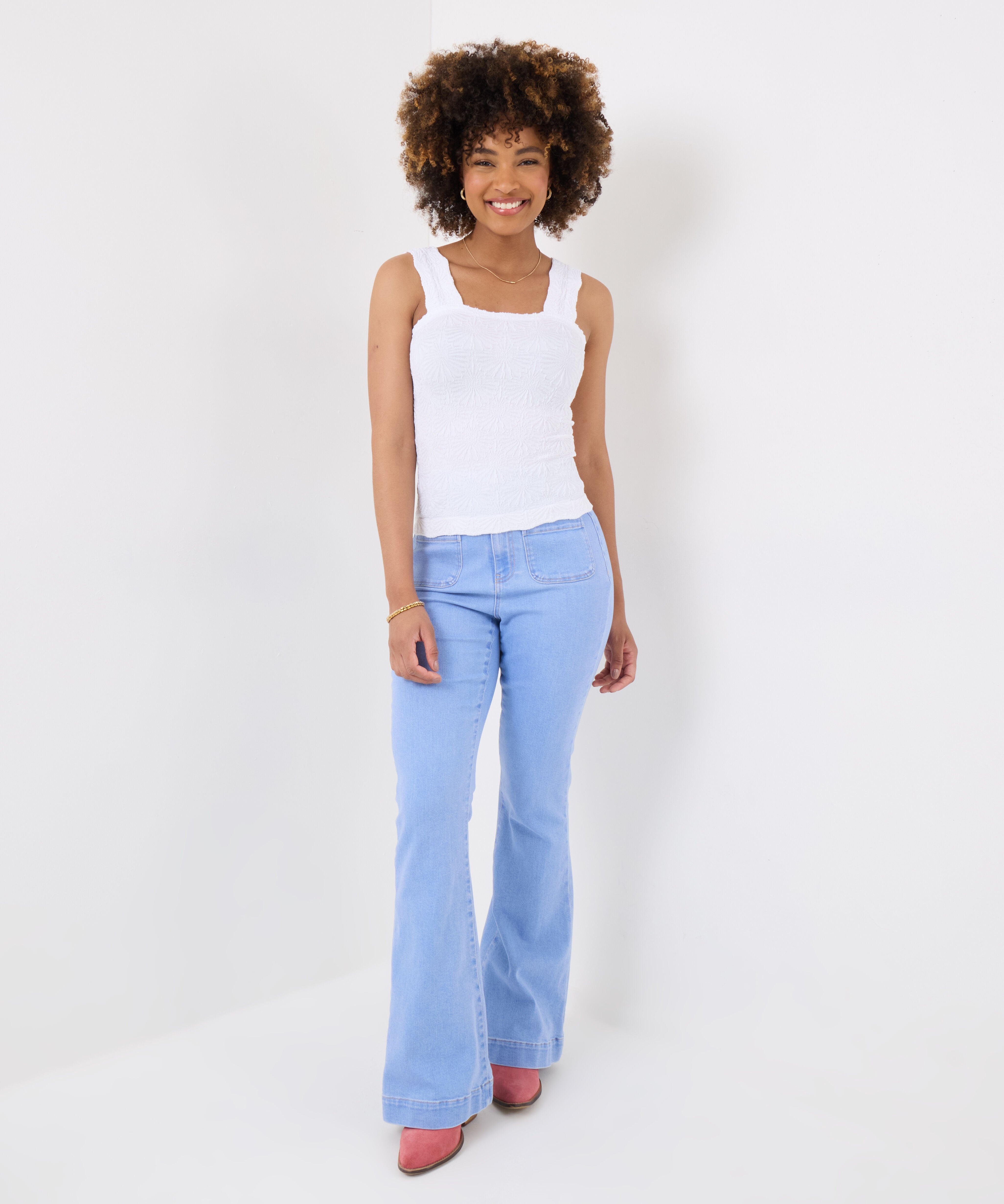 Textured Tank, WHITE, alternate image number 4