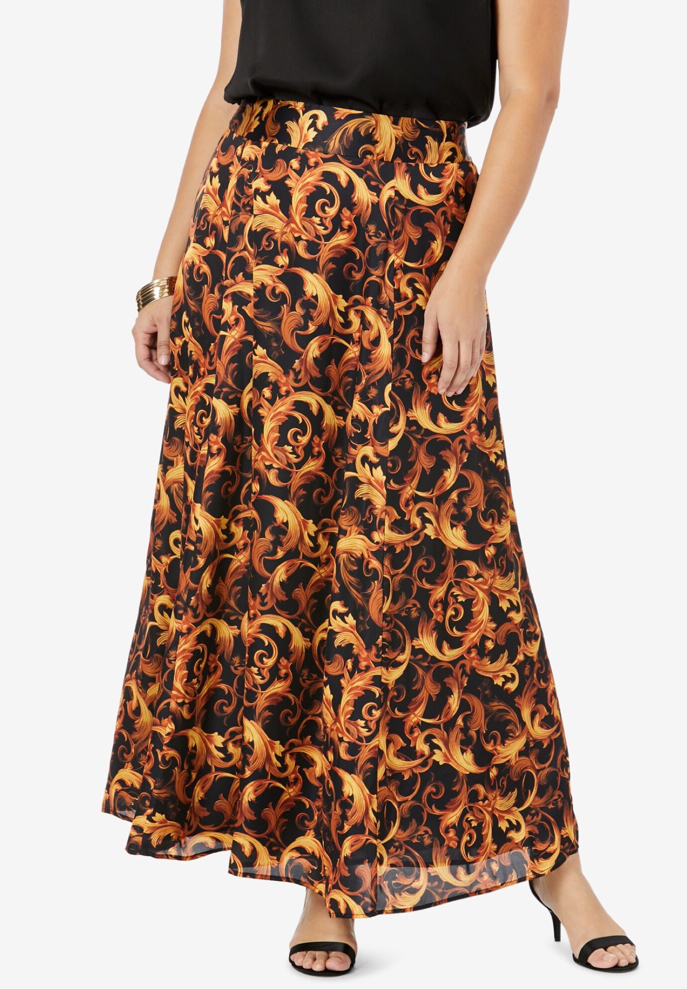 woman within maxi skirts