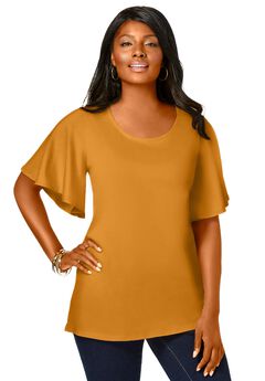 Plus Size Gold Tops